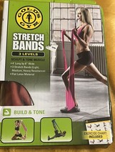 Gold’s Gym Stretch Bands 3 Levels Light Medium Heavy Resistance New Exercise - £8.34 GBP