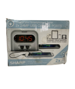 SHARP Digital Alarm Clock with 2 AMP USB Charging Ports Electric Battery... - $165.44 MXN