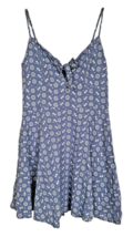 Trixxi Junior&#39;s Mini Dress Sleeveless Lined Front Knot 100% Cotton Size M Blue - £12.65 GBP