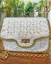 Bag/Handmade Bag/Hand Woven Bag/Crochet Bag/Knitted Bag/White Bag/Black Bag/ - £95.70 GBP