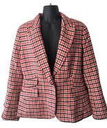 Talbots Womens Wool Blend Red Plaid Checked Career Blazer Jacket 14P Petite - $3,635.34 MXN