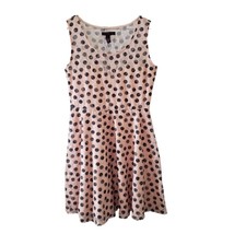 Material Girl Peach &amp; Black Polka Dot Sleeveless Dress - £7.62 GBP
