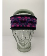 Vtg Turtle Fur Wide Headband Retro Ski Black Neon Pink Purple Teal FUNKY - £58.62 GBP