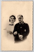 Military Soldier and His Bride?  Real Photo Postcard J30 - $8.95