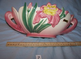 Vintage Camark Pottery Handpainted Pink Iris Double Handled  Bowl-#804R-Lot 2 - £54.15 GBP