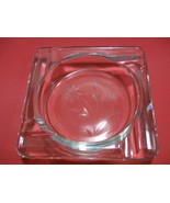 Collectible ETCHED Flower Design Glass Ashtray-Diner-Tavern-Home-Cabin-C... - £11.68 GBP