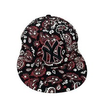 Cooperstown New York Yankees Baseball hat fitted 7 3/8 Paisley print red... - £19.75 GBP