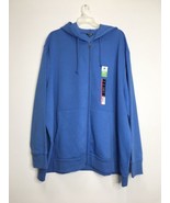 George Men&#39;s Sweater Long Sleeve Full Zip Hoodie Blue  5XL New - $19.99