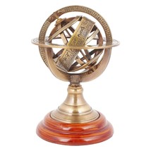 WAVE NAUTICAL-.Brass Armillary Antique Sphere Astrolabe Nautical Marine Tabletop - £31.34 GBP