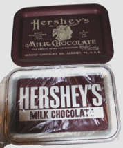 2 Vintage Collectible Hershey’s Milk Chocolate Tin Trays J.L. Clark Mfg 12” X 9” - £11.99 GBP
