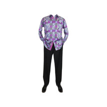 Men Shirt JValintin Turkey-Usa 100% Egyptian Cotton Axxess Style 1206-4 Purple image 3