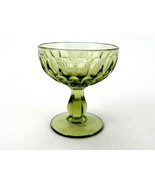 Fenton Colonial Green Sherbet Glass. Thumbprint Pattern, 6-Sided Stem, #... - $14.65
