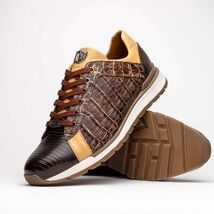 Portici Genuine Crocodile and Lizard Fashion Sneaker Orix / Brown image 3