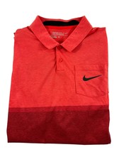 Nike Golf Tour Performance Mens Size XL Polo Dri Fit Red Ombre Short Sleeve - £30.75 GBP
