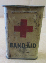 Vintage 1950s Johnson &amp; Johnson Band Aid Metal Tin Adhesive Bandages  - $82.87