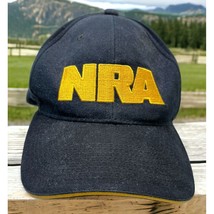 NRA Adjustable Hat Cap USA Flag Black Gold Logo National Rife Association - £9.39 GBP