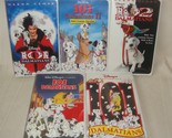 LOT of 5 101 102 DALMATIANS LIVE AND ANIMATED DISNEY CLAMSHELL VHS MOVIES - $19.79