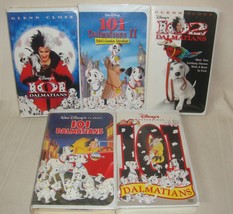 LOT of 5 101 102 DALMATIANS LIVE AND ANIMATED DISNEY CLAMSHELL VHS MOVIES - £15.47 GBP