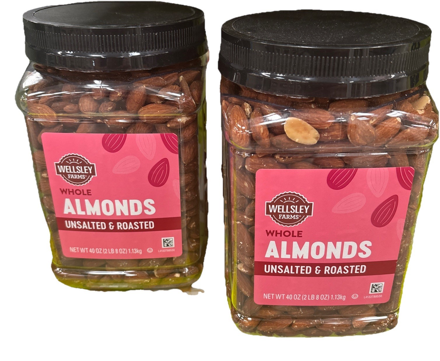2 Packs Wellsley Farms  Roasted and Unsalted Whole Almonds, 40 oz. - $49.90