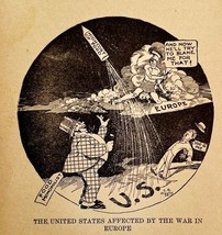 1914 WW1 Print U.S Food Monopoly Satire Higgins Art Antique Military Col... - $48.19 CAD