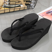 Clip Toes Flip Flops Shoes Womens Wedge Sandals Summer Sandals Casual Beach Slip - £16.92 GBP