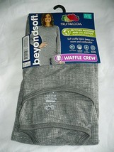 Fruit Of The Loom Beyond Soft Thermal Waffle Crew Top Gray Smoke X-Small... - £8.52 GBP