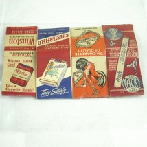 4 Vintage Matchbook Cover Winston King Size Chesterfield Marvels Cigarette Macke - £23.94 GBP