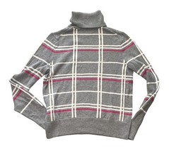 Banana Republic XS Turtleneck Sweater Gray Plaid Cotton Blend NWOT image 4