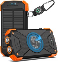 Blavor Solar Charger Power Bank 10,000Mah, Portable Wireless Charger, 20W Fast - $44.99