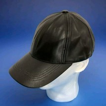 Winner Genuine Leather Hat Black Adjustable Made in USA - $9.49