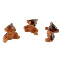 Vintage Bears Mini Figurines Set of 3 Hard Molded Plastic Hand Painted - $263.48 MXN