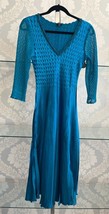 KOMAROV Teal Blue 3/4 Sleeve A-Line Dress Style# CAD22438APEC Sz S $338 NWT - £156.37 GBP