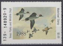 ZAYIX 1988 Texas 8  MNH - US State Duck Stamp - Birds - 062322S65 - £5.94 GBP