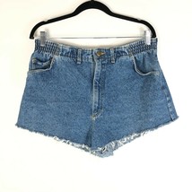 Lee Womens Denim Shorts Vintage Cutoffs High Waist Elastic Medium Wash 1... - $28.91
