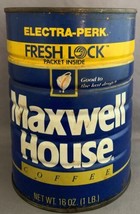 Vintage Maxwell House Electra Perk Coffee Tin Can Size 1 lb 1 pound No Lid - £3.18 GBP