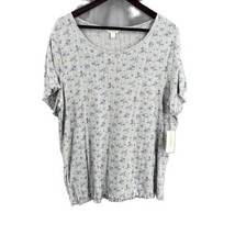 Charter Club Gray Floral Pointelle Sleepwear Top Lightweight Womens XL New - £11.89 GBP