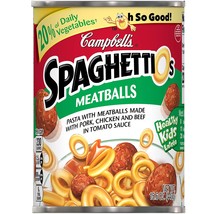 Campbell&#39;s SpaghettiOs Canned Pasta, with Meatballs, 15.6 oz, 18 Cans In... - $35.00