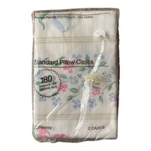 Vintage JCPenney The Home Collection Tulip Shower Floral 2 Standard Pillowcases - £11.87 GBP