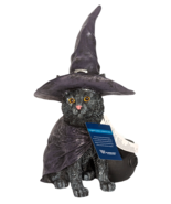 Large Black Cat with Witch Hat and Cape LED Light Up Cauldron 15&quot; Halloween - £31.24 GBP