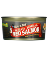 Black Top Canned Red Salmon 6oz, Wild Caught in Alaska, Skinless, Boneless - €5,10 EUR Black Top Canned Red Salmon 6oz, Wild Caught in Alaska, Skinless, Boneless - €5,10 EUR
