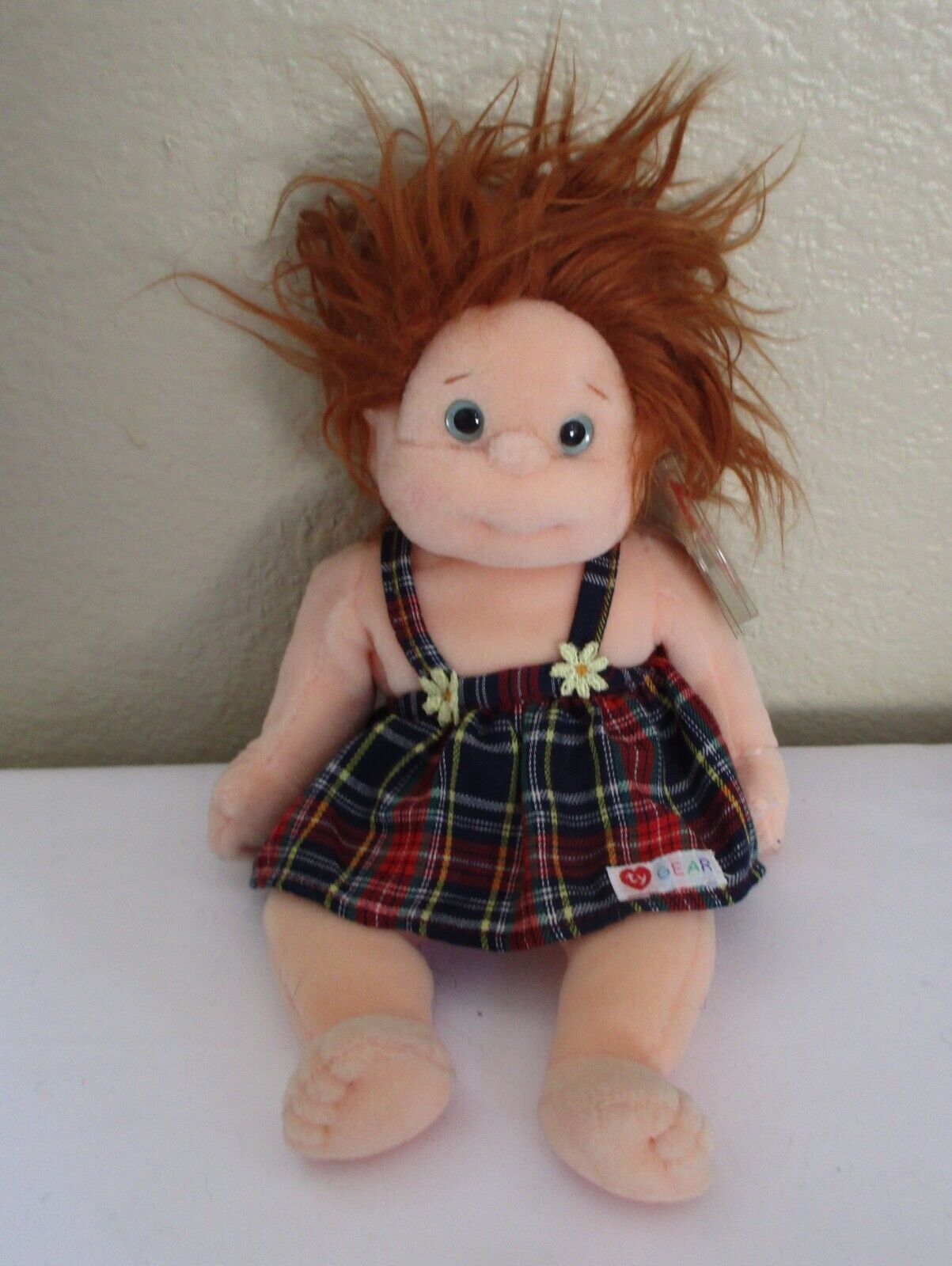 Ty Beanie Kids Ginger Blue Eyes Plaid Jumper - $11.87