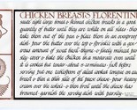 Alice Waters David Lance Goines Recipe Print Chicken Breasts Florentine  - $29.70