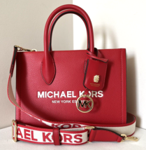 New Michael Kors Mirella Small Shopper Top Zip Crossbody Tote Bright Red Dustbag - £103.81 GBP