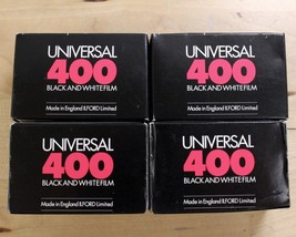 Vintage Lot of 4 ILFORD Universal 400 DX 135 B &amp; W 36 Exp Film Rolls Expired - £24.40 GBP