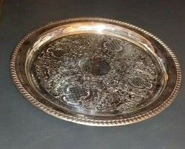 Vintage Sheridan Silverplated Round Serving Tray Platter 16&quot; - £31.45 GBP