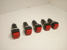 5X Pack Momentary 2 Pins Push Button Power Switch 3A 250V Squared Red Lo... - £10.94 GBP
