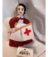 CLARA BARTON RED CROSS Ornament Hand Made Wool Felt Silk Road Bazaar  Fr... - $28.71