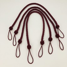 Set of 4 Twisted 25&quot; Maroon Satin Rope Tie Backs for Curtain Drapes Red - £15.96 GBP