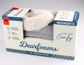 Dearfoams w/ Memory Foam - Women&#39;s Slippers, Light Heather Grey, NEW in Box - $52.37