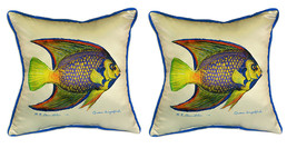 Pair of Betsy Drake Queen Angelfish Large Pillows 18 Inch x 18 Inch - £69.89 GBP